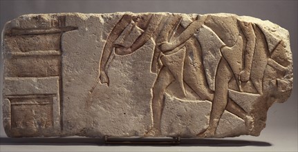 Incised block (talatat) from an Amarna temple