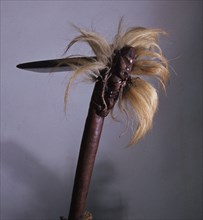 A tokipoutangata, ceremonial chiefs adze, used to invoke the gods while making the first chips of a canoe or house carving