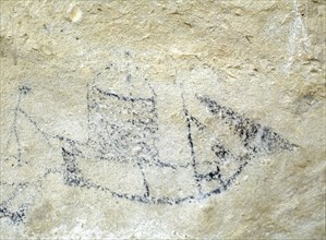An archaic Maori rock drawing