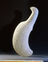 A bird shaped stone okewa club from the Chatham Islands