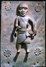 A plaque depicting a Benin warrior, which decorated the palace of the Oba