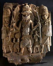 A plaque which decorated the palace of the Obas of Benin