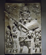 A plaque which decorated the palace of the Benin Obas