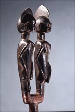 Male and female sculpture used by one of the numerous male societies of the Chamba