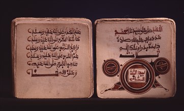 Two decorated pages of a miniature Koran