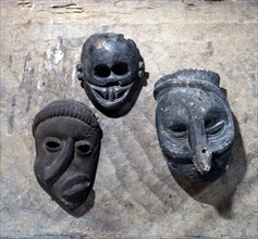 Masks which represent people suffering from various diseases