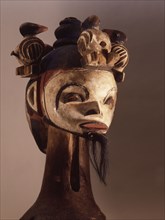 Idoma Janus type dance headdress, known as ungulali after the flute that announces it, performs at major funerals and for entertainments
