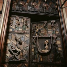 Doors from the palace at Ikere Ekiti, an eastern Yoruba kingdom, carved by the reknowned and innovative sculptor Olowe of Ise