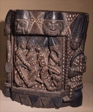 A shrine carving with an erotic fertility theme