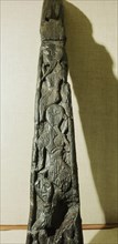 Human figures carved on the stem of the Oseberg ship