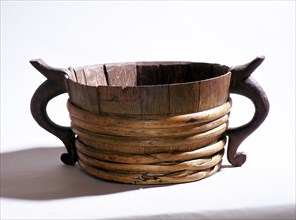 A cog, double handled vessel filled with ale and spirits and passed around at Orkney weddings