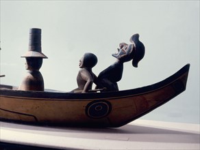 Part of a Haida model canoe