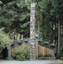 A reconstruction of a Haida Indian Longhouse