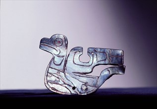 This charm is said to have functioned as a nose ornament, the gap in the wing allowing the item to be slipped over the nasal septum