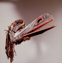 Mask in the form of Crooked Beak of Heaven, identified by the curve over the upper beak
