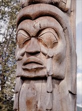 A section of a totem pole