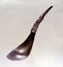 Spoon carved from two pieces of goat horn