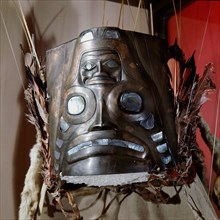 Tlingit Shakeyet ceremonial headdress made from sheet copper