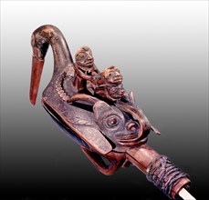 Shamans rattle in the form of a crane or cormorant