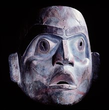 A northern Kwakiutl  mask of a human like face