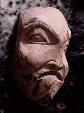 Mask representing a strangulated man