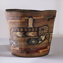 Basket woven with a killer whale crest