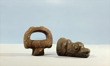 Left: hand hammer (stirrup maul)