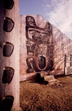 The entrance to the community house of Chief Kow ish te, Shakes Island, Stikine harbour