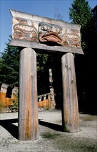The approach to a Haida Indian Longhouse