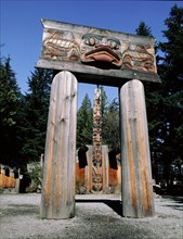 The approach to a Haida Indian Longhouse