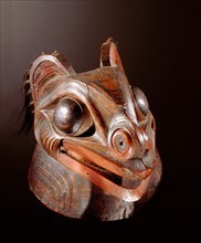 A very unusual and early warriors helmet, the representation of which may be a mouse or other rodent