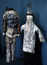 Painted bark cloth costumes representing forest spirits