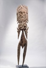 Stylised low relief figure of a female spirit, from a mens meeting house at Inyai village