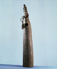 Large wooden trumpet used in initiation ceremonies of a Sepik village mens society