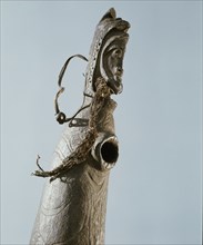 Large wooden trumpet used in initiation ceremonies of a Sepik village mens society