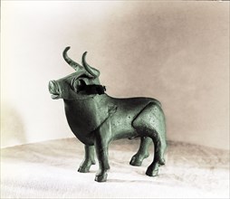 Cast of a small bull figurine found in a cave of the Moravian Karst