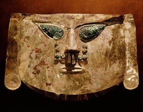 Burial mask with copper inlay eyes
