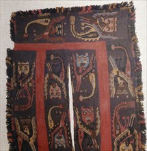 Fragment of an embroidered mantle from the Paracas culture