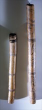 Pair of wooden dance wands used by Nazca shamans in hypnotic trance dance ceremonies