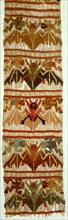 A textile from Pachacamac with bat and human designs