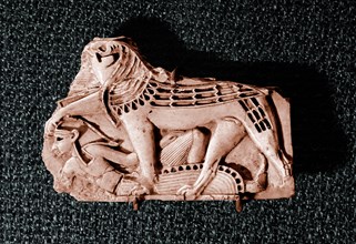 Fragment of a Phoenician   style ivory found in an Assyrian palace
