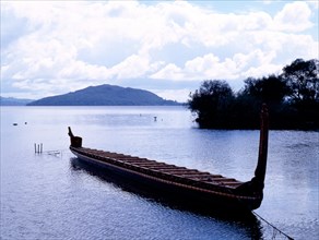 Maori canoe Waka built by Rotorua carvers