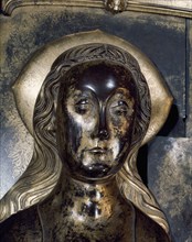 Detail of the tomb effigy of Queen Anne of Bohemia wife of Richard II