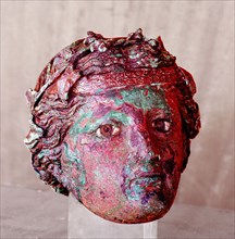 Bronze head of Dionysus found in the pyramid tomb at Meroe of Prince Arikan Kharer, son of King Natakmani (c