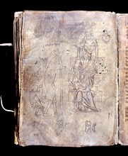 Illustration from a 14th century, manuscript of Snorri Sturlusons Prose Edda