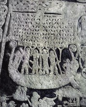 Detail of a carved funerary stone