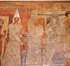 The Fresco of Conon from Dura Europos, a temple dedicated in AD 70 to the Palmyrene gods