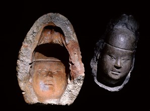 Bronze head and ceramic mould