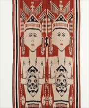 Warp ikat pua cloth worn by Iban people in ritual ceremonies called gawai connected with agriculture, warfare, and the commemoration of the dead