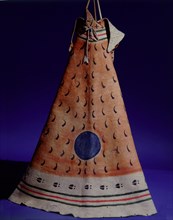 Model tipi with one of the types of sacred images applied to Medicine tipis